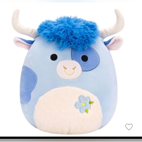 Kellytoy Other - New Squishmallows 12" Bermayeh Blue Ball with Fuzzy White Belly and Flower Mediu